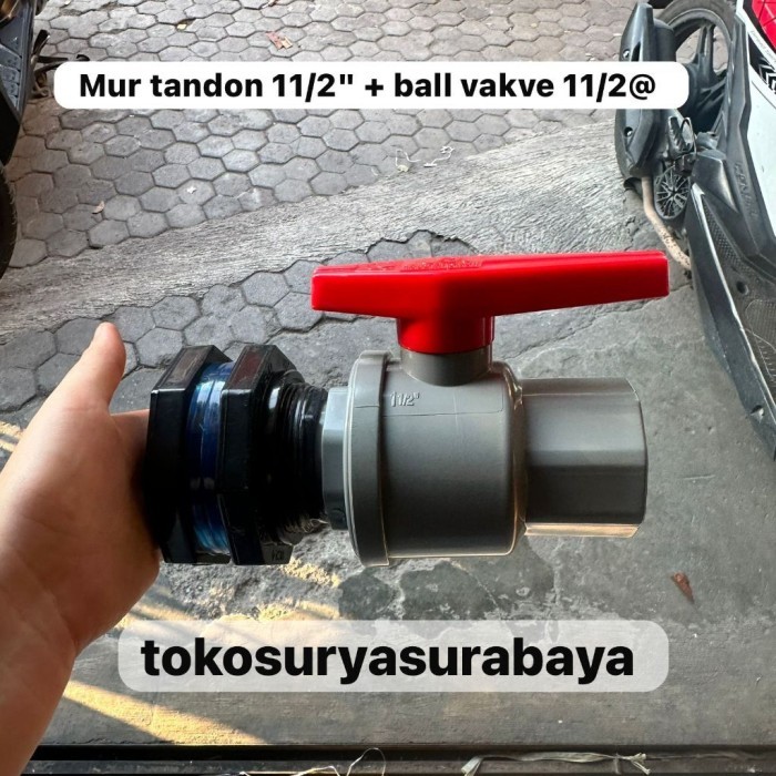 $+$+$+$+] PENGUIN - Bulkhead 11/2" Inch Stop kran 11/2" Kopling tandon Air 11/2" Bulkhead Fitting