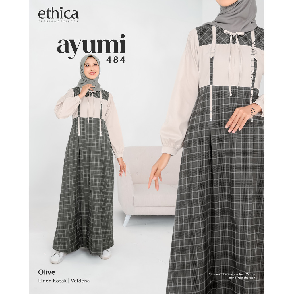 Gamis Ethica AYUMI 484 | Model Baju Gamis Terbaru Lebaran 2025 | Dress Lebaran 2025