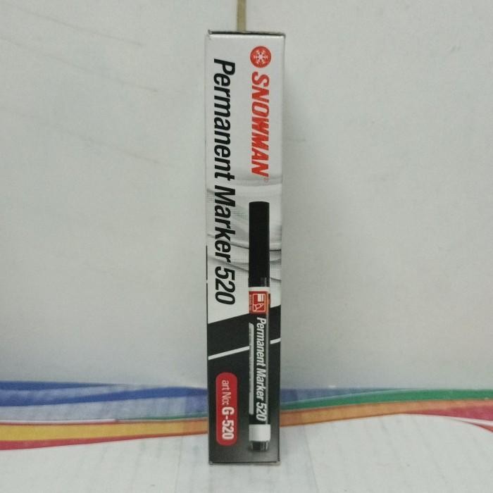 Spidol Permanen Snowman G520 Hitam Permanent Marker / 1 Pack = 12 Pcs