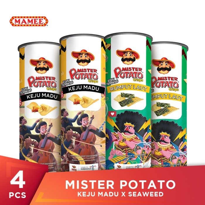 

STOK TERBATAS Mister Potato Crisps Keju Madu x Seaweed Multipack4pcs
