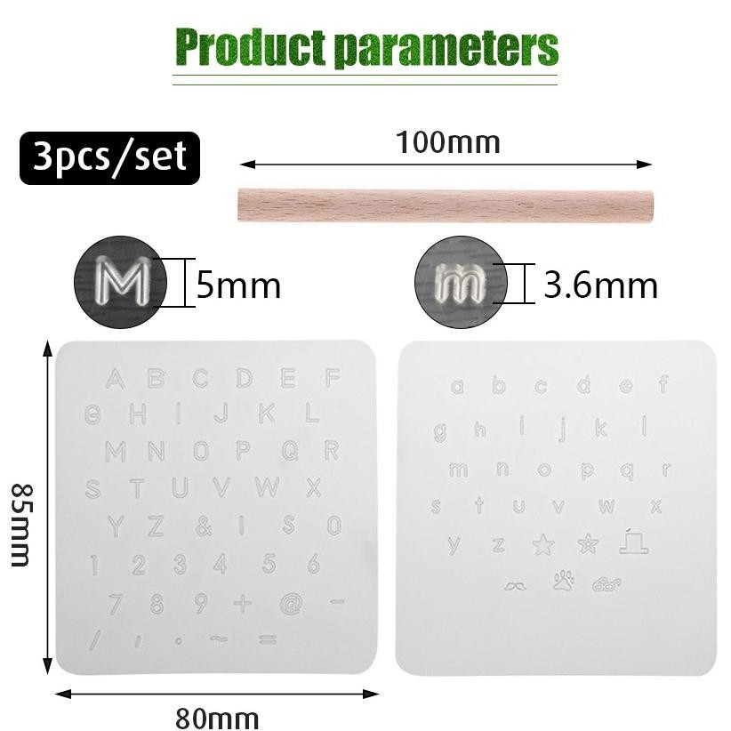 

Penggaris, Busur Derajat, & Stensil Ketukan Tangan Stempel Alfanumerik Kulit yang Dapat Dilepas DIY Hand Tools Visibilitas transparan