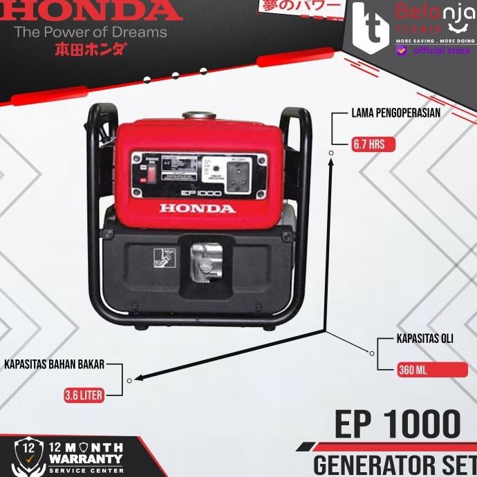 Honda Genset Ep 1000 750 Watt Generator Set Listik Ep1000 Genset Mini