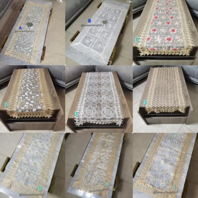 Taplak meja tamu renda rajut/loper