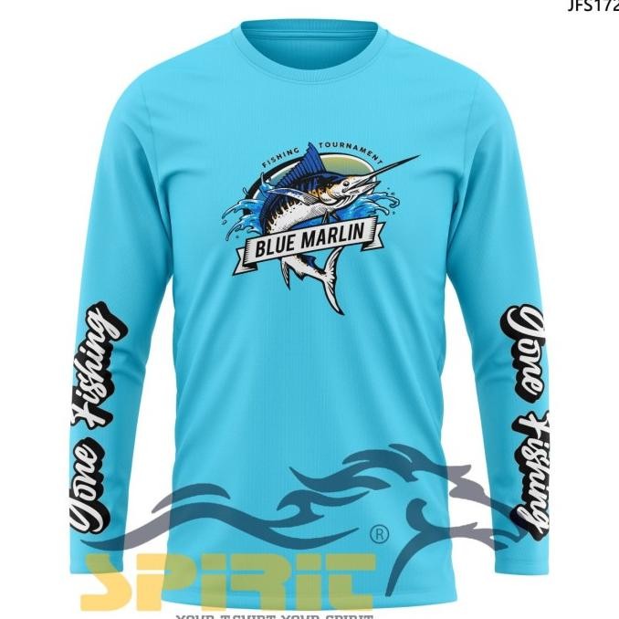 Premium Promo Baju Mancing Lengan Panjang Baju Pancing Kaos Fishing Ikan Blue Marlin Ii-99