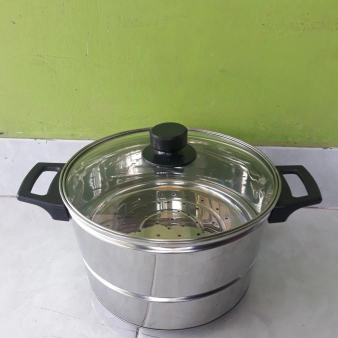 Promo Cuci Dandang Kukus Panci Kukus Tutup Kaca 22Cm Dwl-49