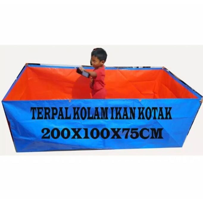 Gila Flase Terpal Kolam Ikan 200X100X75 A12Korea Cocok Buat Ternak Ikan Lele Koi Jy-56