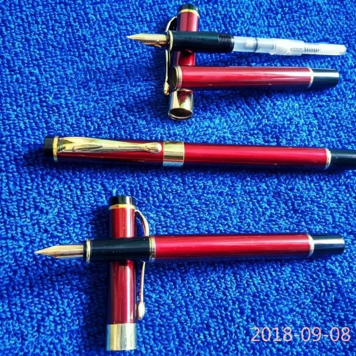 

MURAH..Fountain Pen 021Red.Pena Tinta Isi Nib M.Gold 774 Original