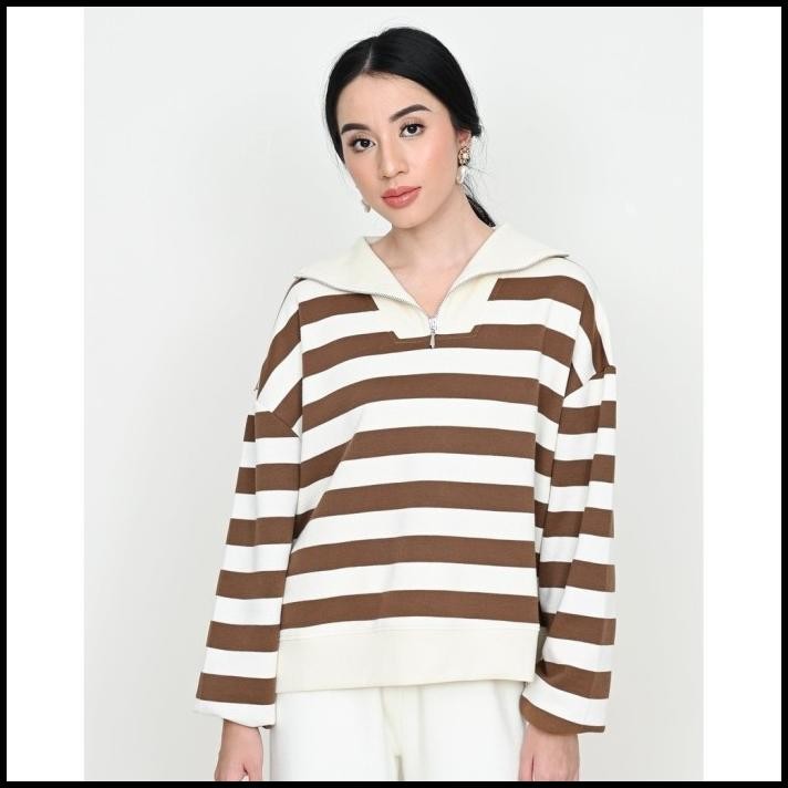 Geulis.Id Siena Stripes Sweatshirt / Blouse Wanita (3 Warna)