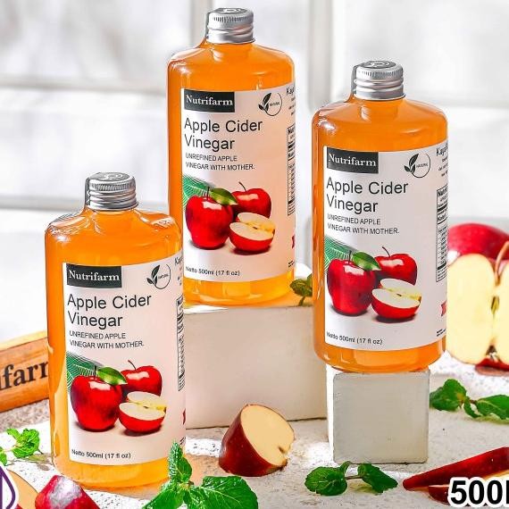 

Cuka Apel Organik 500 Ml Bundle 3 Pcs/ Cider Vinegar With Mother/Cuka Sari Apel Nutrifarm Dehealth