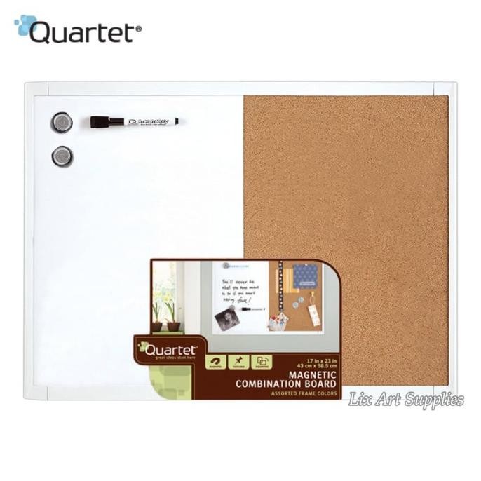 

TERBARU - QUARTET White Frame Combination Board 43 x 58 cm -Whiteboard Corkboard