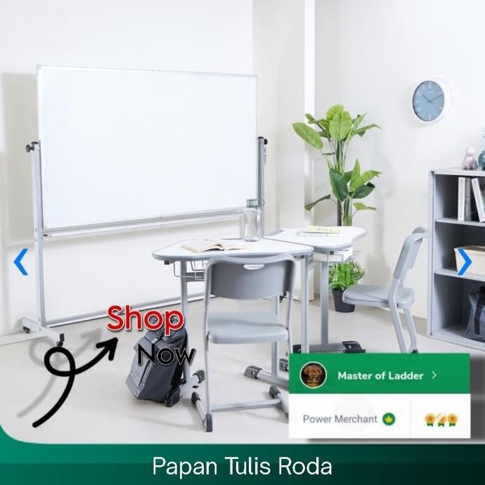 

ODI Whiteboard/Papan Tulis Kerja Dua sisi 180 x 100 Cm Roda