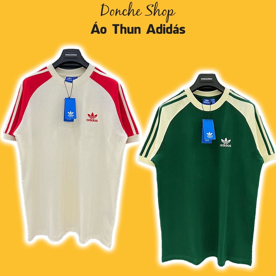 Kaos Adidas Logo Bordir Merah dan Biru Krem - Kaos Das Katun Kualitas Tinggi untuk Pria dan Wanita 6