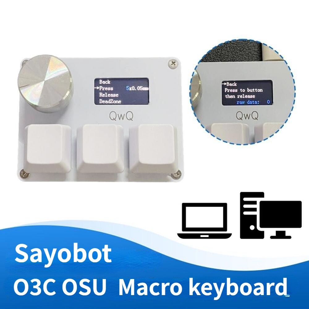 Sayobot O3C OSU Keypad Keyboard Mekanis Makro Kenop Layar Warna IPS Keyboard Gaming Keypad Pemrogram