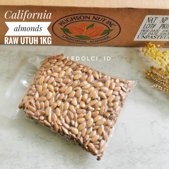 

paling diminati] KACANG ALMOND UTUH MENTAH RAW WHOLE ALMOND KEMASAN VAKUM 1 KG