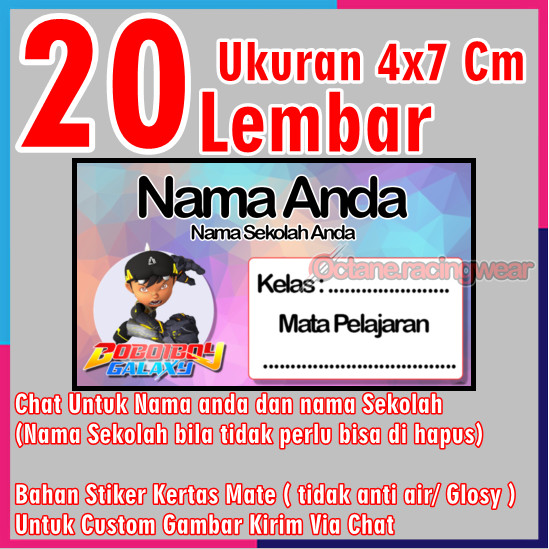 

Stiker Label Buku Mata pelajaran sekolah Sd Nama Sticker 20 Lembar mini banyak Murah Custom anak Sd cewe cowo Karakter Buah Vol 14