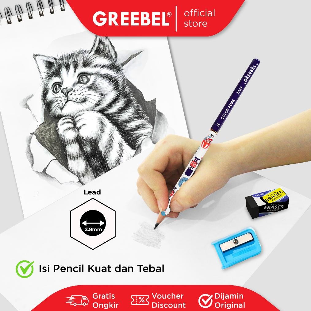 

y-76 GREEBEL Tempat Pensil Lengkap Alat tulis Stationery Set (SET PENCIL CASE 202308-102) / Paket Alat Tulis Berkualitas