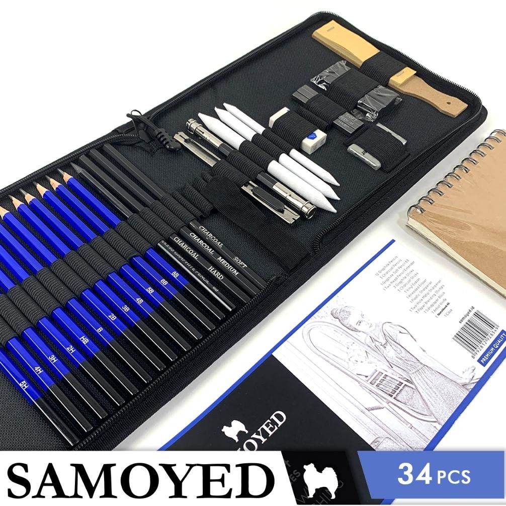 

Best Seller Peralatan Pensil Gambar Sketsa / Professional Drawing Sketching Set Samoyed DRSK-P34 Viral