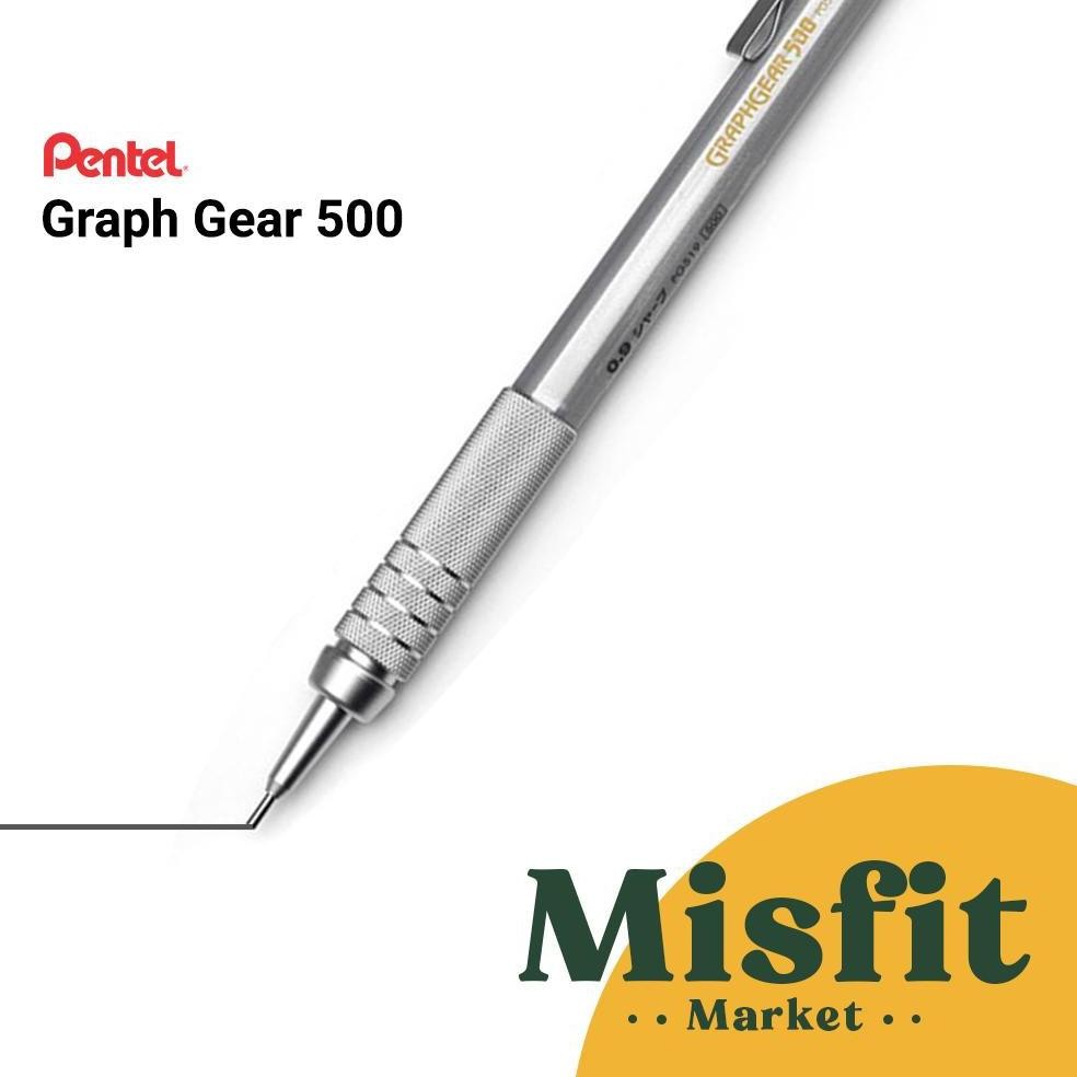 

ii-99 Pentel Graph Gear 500 Mechanical Drafting Pencil 0.3 0.4 0.5 0.7 0.9 mm GraphGear Pensil Mekanik Hemat