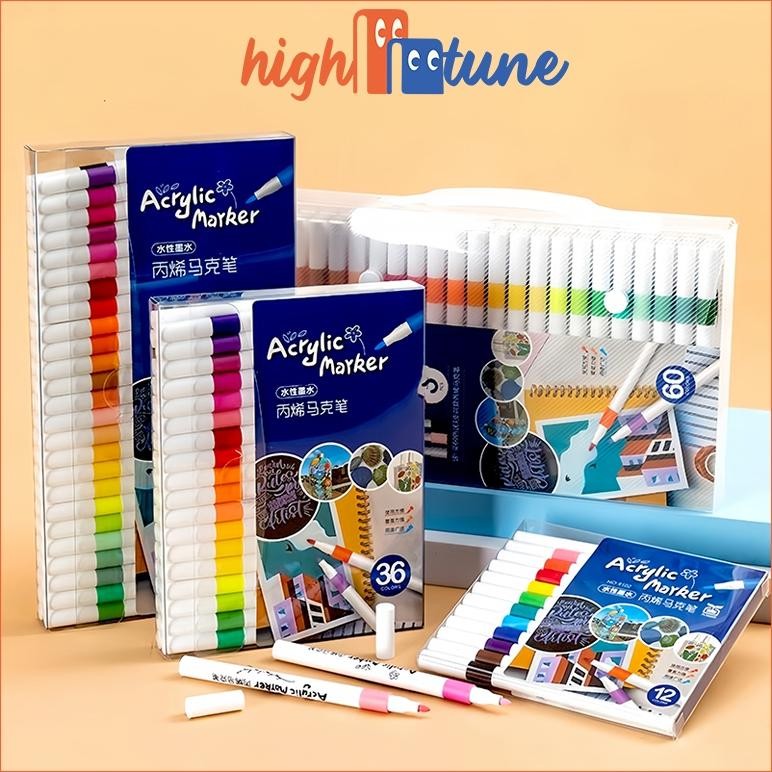 

uk-12 Hightune Akrilik Marker Set Spidol Akrilik Spidol DIY Painting Spidol Pastel Pulpen Diy Highlight Drawing Waena Baru Termurah