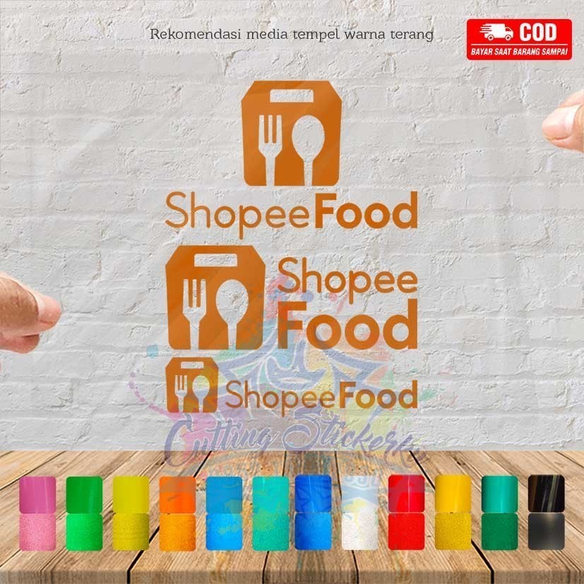 Cutting Stiker Shopee Food Variasi Motor Mobil Sticker Timbul Keren Nyala Dasbor Spakbor Visor Body 