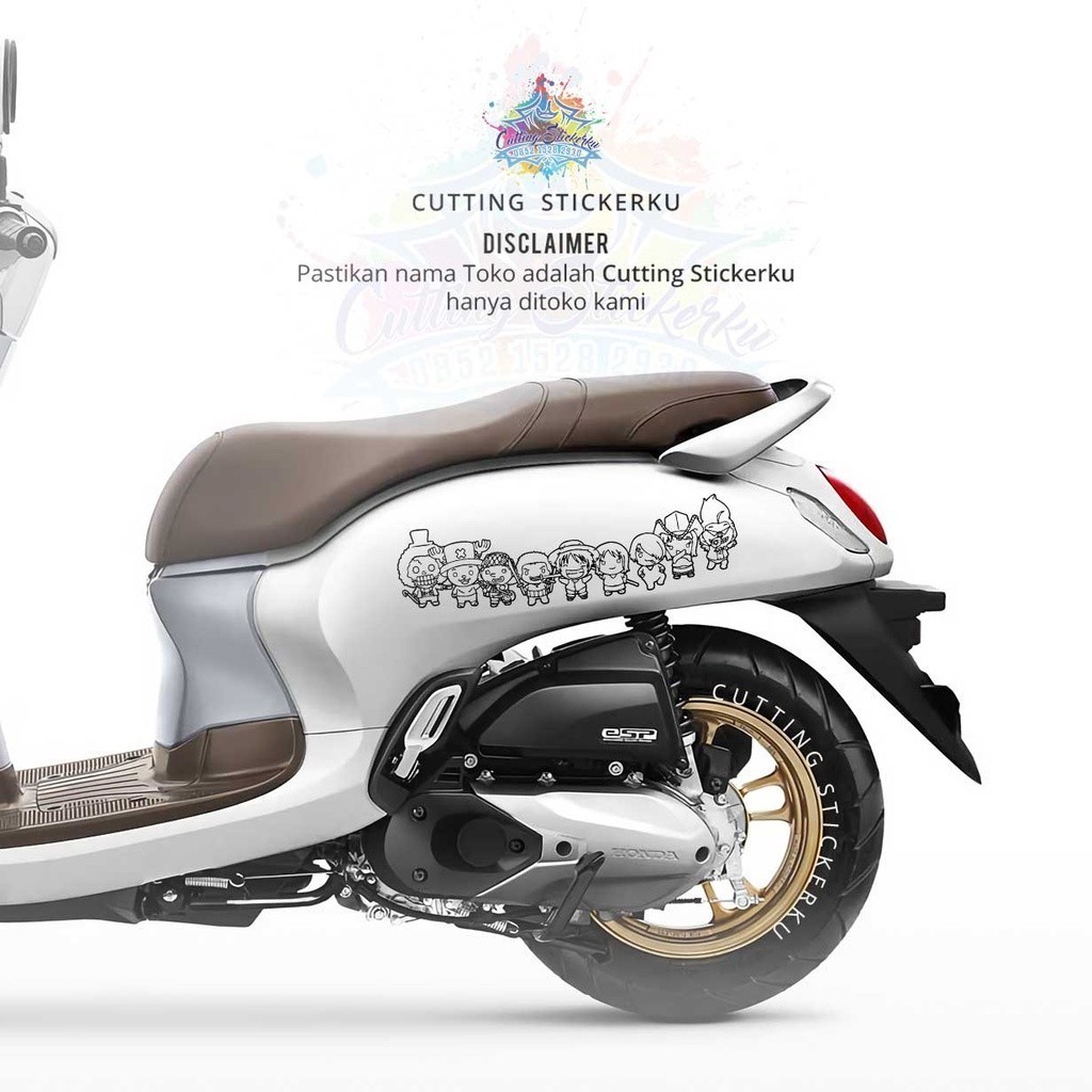 Cutting Stiker One Piece Chibi Squad Variasi Motor Mobil Sticker One Piece Timbul Keren Nyala Dasbor