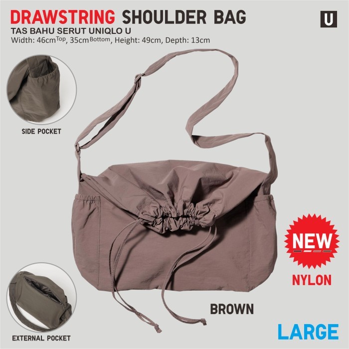 Drawstring Shoulder Bag Tas Bahu Serut Unisex UNIQLO U