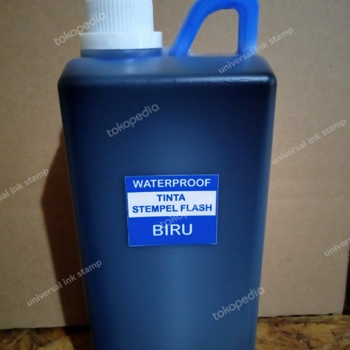 

TINTA STEMPEL FLASH WATERPROOF, PERMANEN 1 LITER BIRU TERBARU