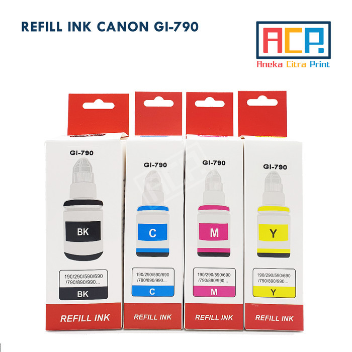

ACP PREMIUM REFILL INK GI-790 - TINTA DYE CANON G1000 G2000 G3000 SET