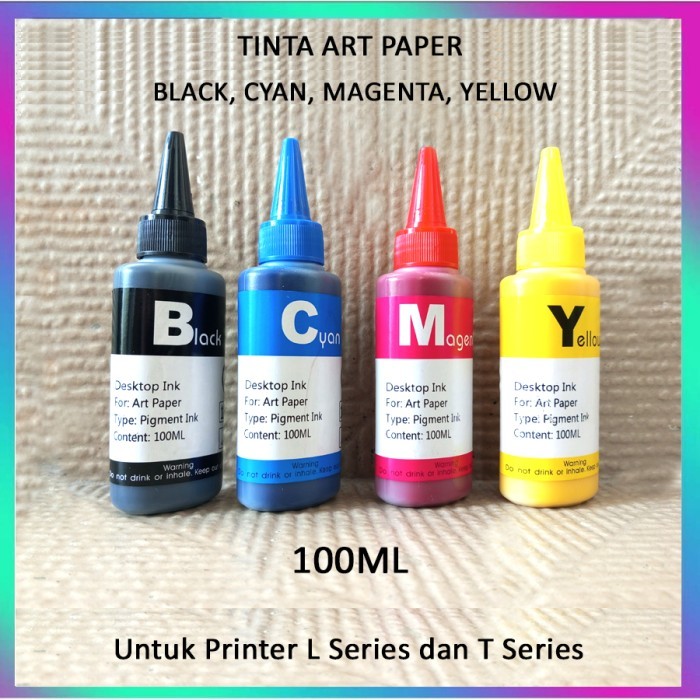 

TINTA ART PAPER 100ML T SERIES DAN L SERIES 1 SET CMYK