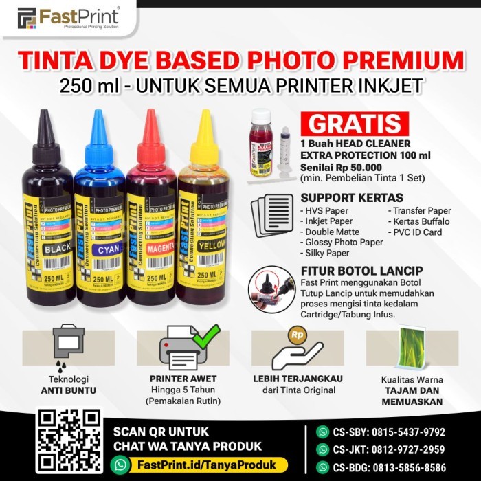 

TINTA REFILL DYE BASED PHOTO PREMIUM 1 SET 250 ML