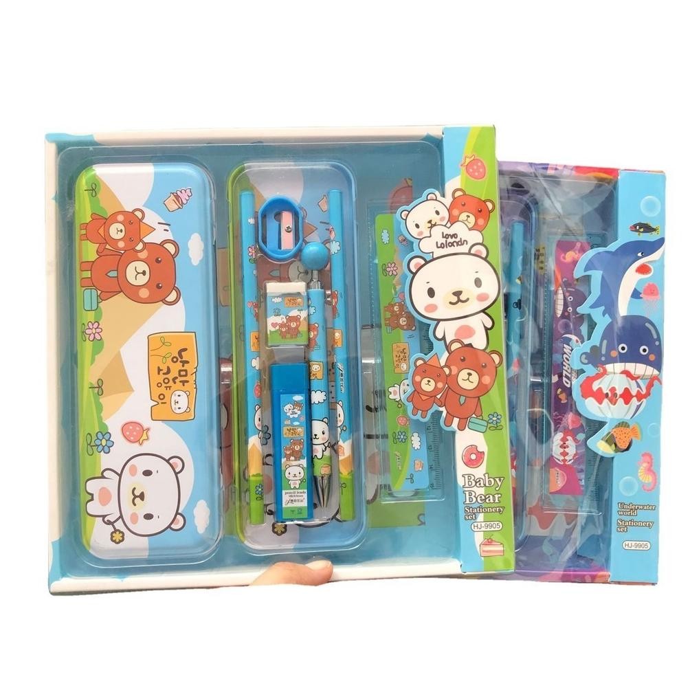 

hjg-7 2010 Stationary Set Kotak Pensil Anak Set 7 In 1 Stationery Alat Tulis Kotak Pensil Karakter Hemat