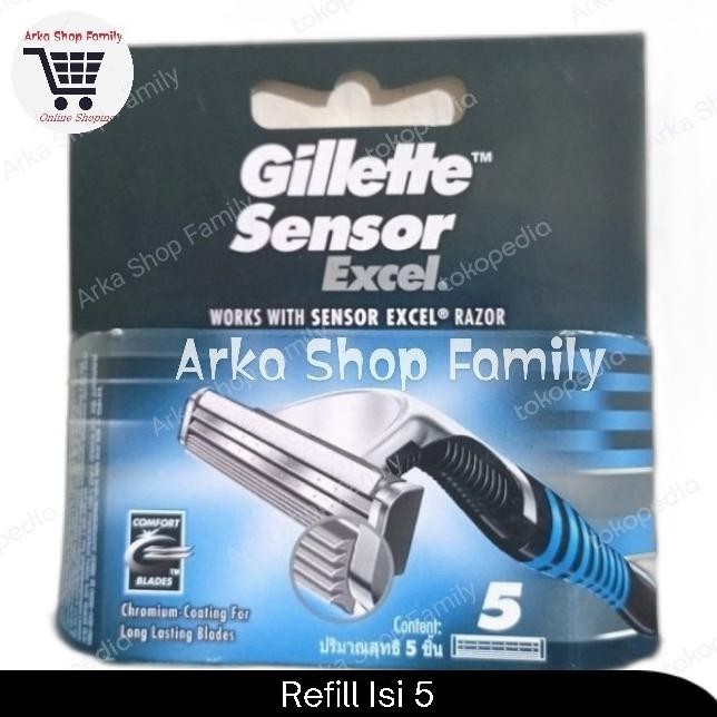 GILLETTE SENSOR EXCEL ISI 5 REFILL PISAU CUKUR ISI ULANG REFIL KDJJI 2807T