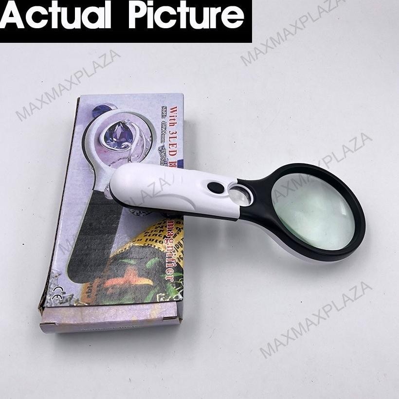 

As23 2in1 Magnifier Gelas Kaca Pembesar Dengan Lampu 3 LED Loop Magnifying Untuk Membaca dan Perhiasan Hemat