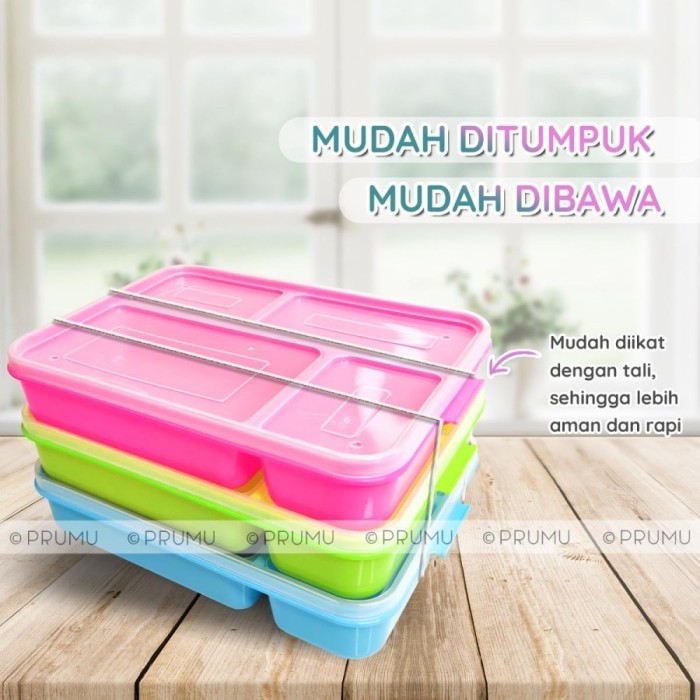 .........] Ompreng Makan Sekat 4 Lunch Box Anak Kotak Bekal Nasi Sayur Katering