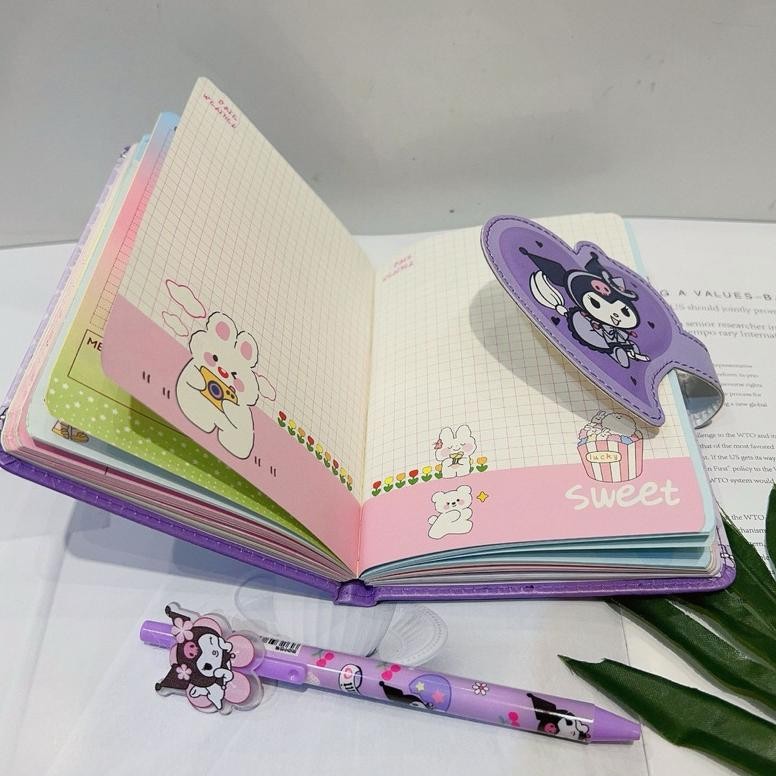 

Aw89 Notebook 2in 1 Buku Tulis Anak Sanrio Magnet Buku Memo dan Pen Kuromi Cinnamoroll Melody Hello Kitty Terlaris