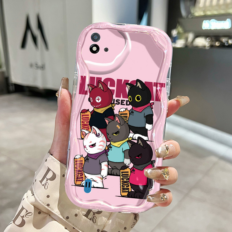 Casing Hp Untuk Realme C20 Realme C20A Realme C11 2021 Realme Narzo 50i Case pola kucing gemuk Cesin