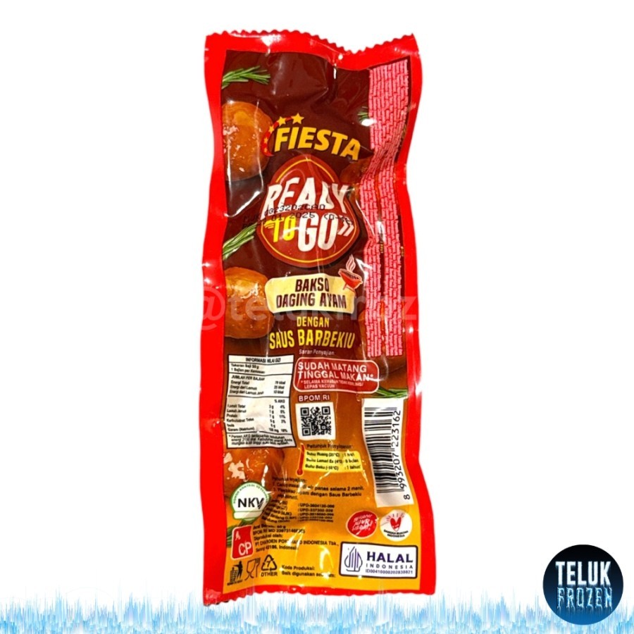 

Fiesta ready to go bakso ayam barbekiu 60g baso daging 60 gr gram chicken meatball barbeque meatballs bbq olahan sudah matang halal enak murah
