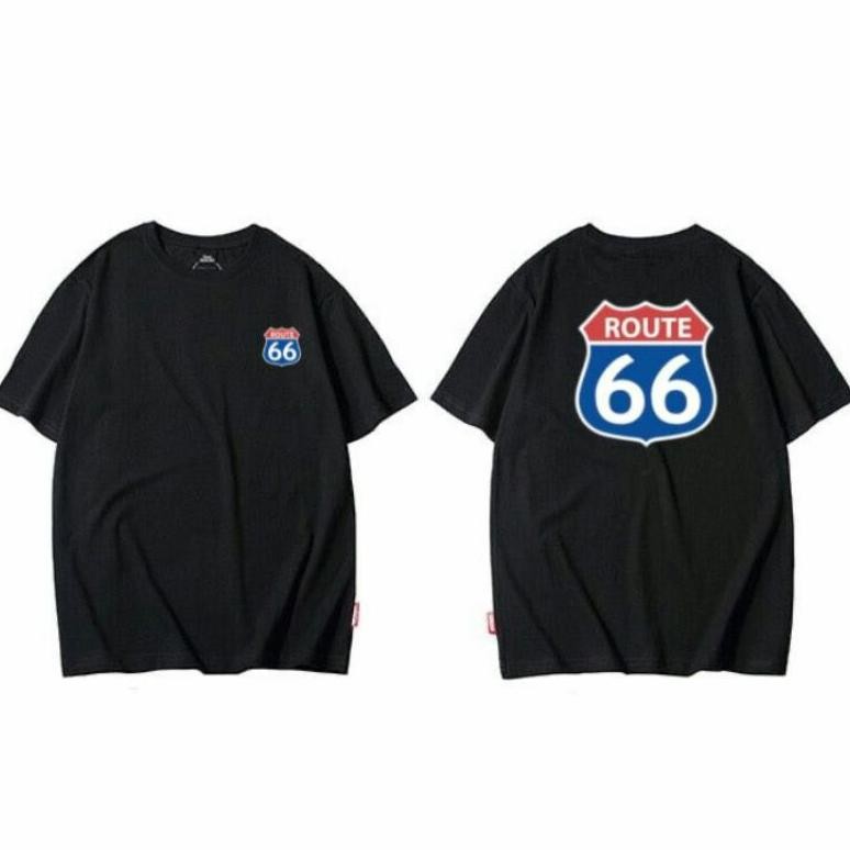 Terviral T-Shirt Route 66 The Freedom Great American Road Route 66 Logo Kaos Motor