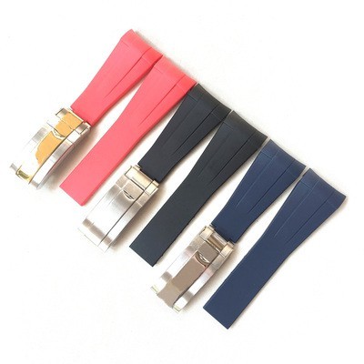 22mm end melengkung pita jam tangan karet silikon untuk rolex strap submariner laut semak belukar la