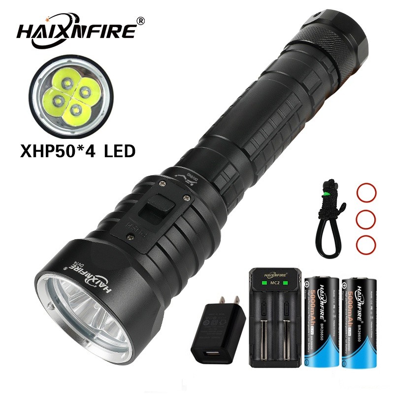 HaixnFire DV74 Senter Scuba Diving Lampu Senter Tahan Air 10000 Lumen XHP70 LED |8B8E59F0|