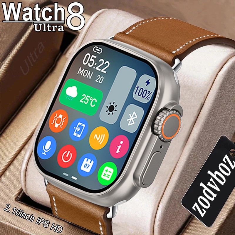 2023 Baru Smart Watch Suhu Tubuh Ultra Series 8 NFC Smartwatch Pengisian Bluetooth Call Men Wotech W