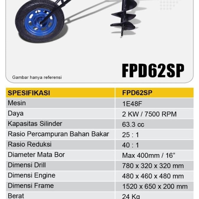 Mesin Bor Tanah Earth Augee Firman Fpd 62 Sp + Drill Mata Bor [ Evismall ]