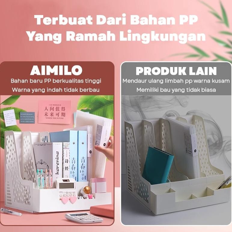 

SPECIAL Aimilo Rak Buku Desktop Organizer File Dengan Tempat Pena Tempat Buku Tempat Penyimpanan na-93