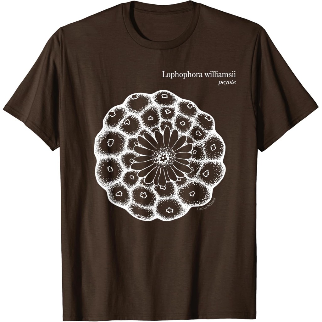 Kaos katun pria hitam Lophophora williamsii peyote Cactus Infrared succulent T-Shirt Kaos putih Peng