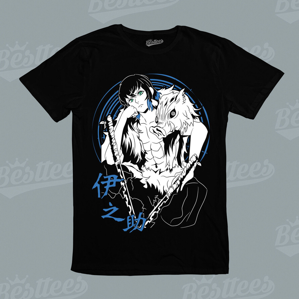 Pembunuh Iblis Manga Jepang Anime Inosuke Hashibira Kaos Grafis