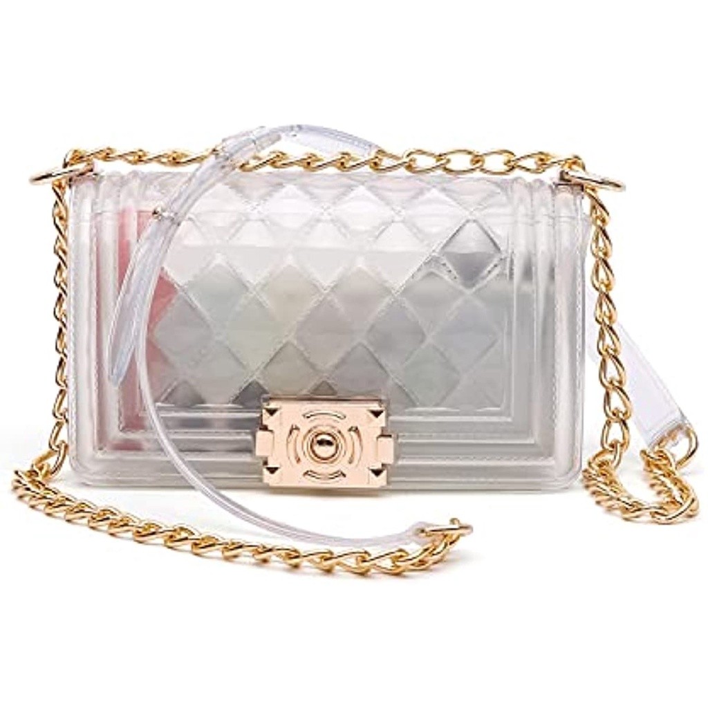 YING YUMEI Dompet Semi Bening Stadion Disetujui, Tas Selempang Bening, Tas Tangan Jelly Bahu Lucu Ko