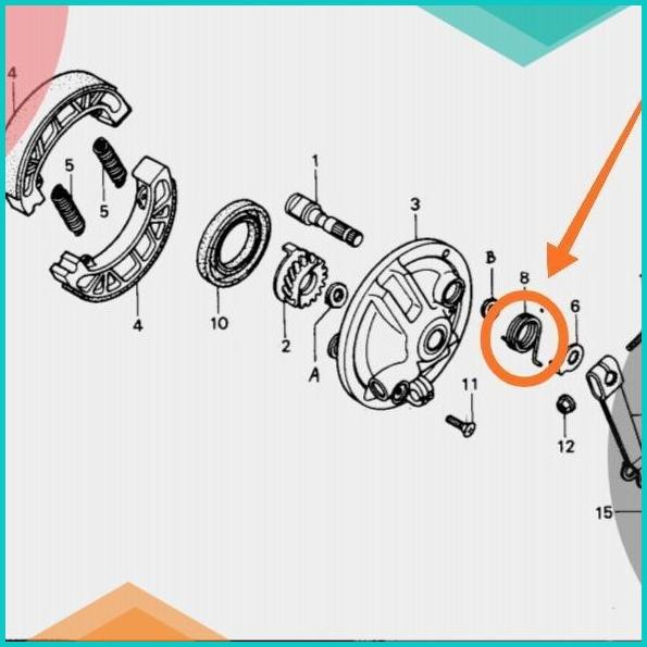 PIR PER PENAHAN PAHA REM TROMOL DEPAN HONDA WIN C700 ASTREA 800 STAR