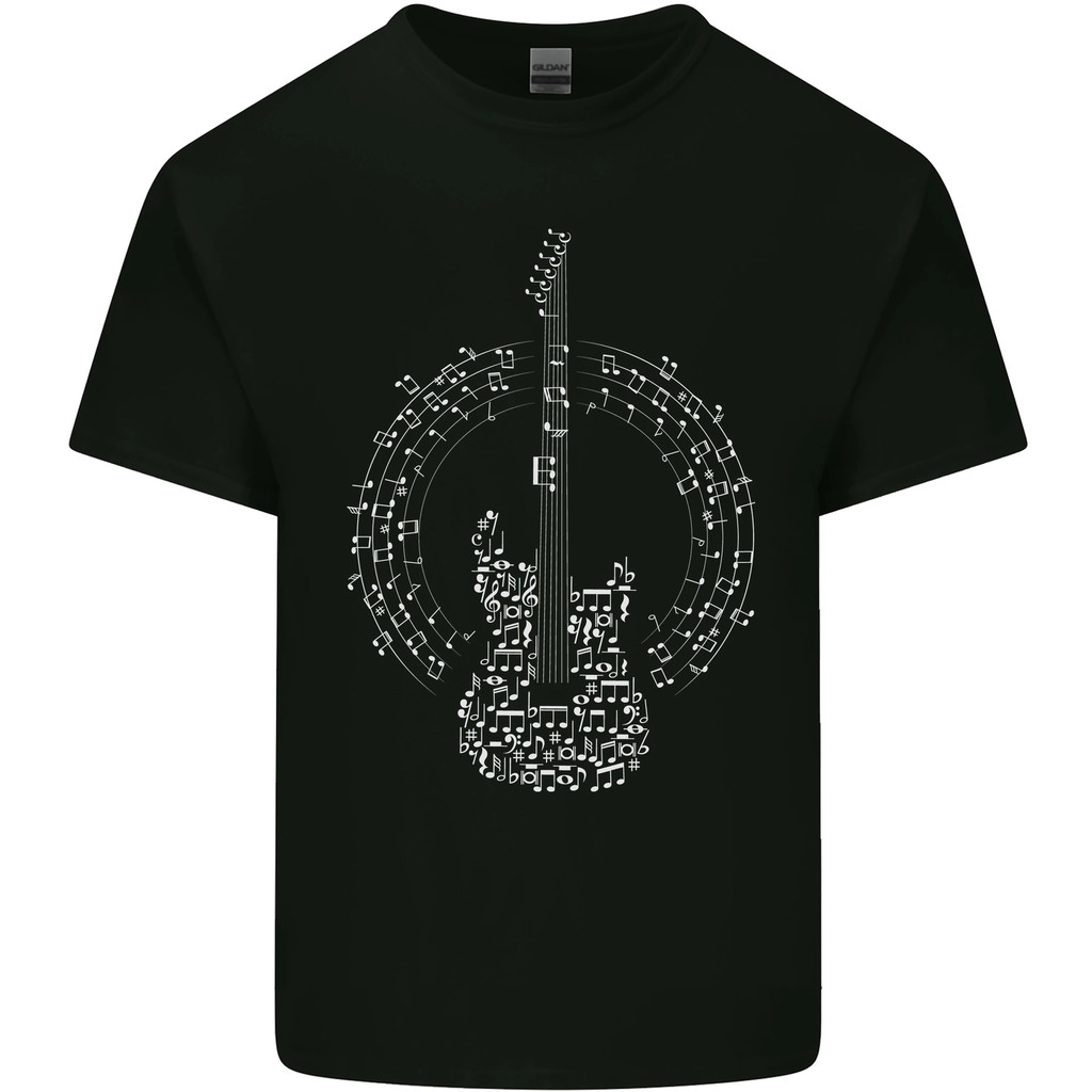 Catatan Gitar Gitaris Elektrik Pemain Rock Kaos Pria
