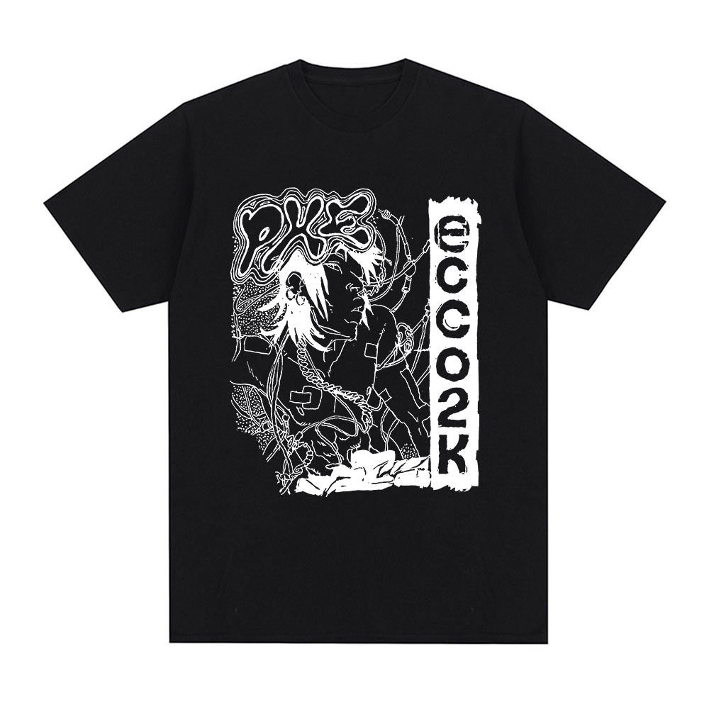 Rapper Ecco2K Bladee Drain Geng Kaos Grafis Kaos Gothic Nyaman