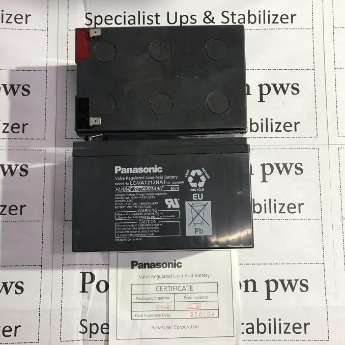 Aki Baterai Kering Panasonic 12V 12Ah Ori bersertifikat LC-VA1212